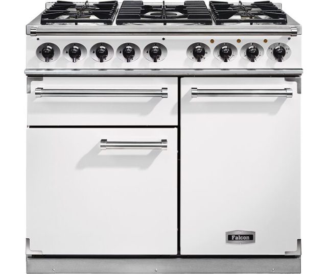 Falcon Deluxe 1000 Gas in wit kleur vooraanzicht