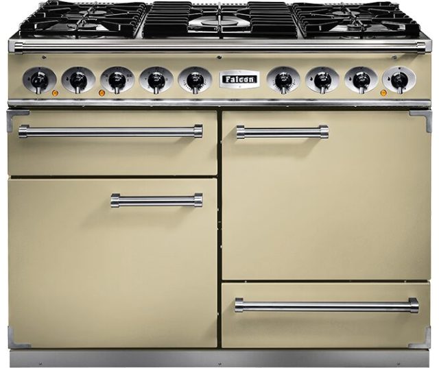 Falcon Deluxe 1092 Gas fornuis chamois/beige, frontale weergave van volledige apparaat