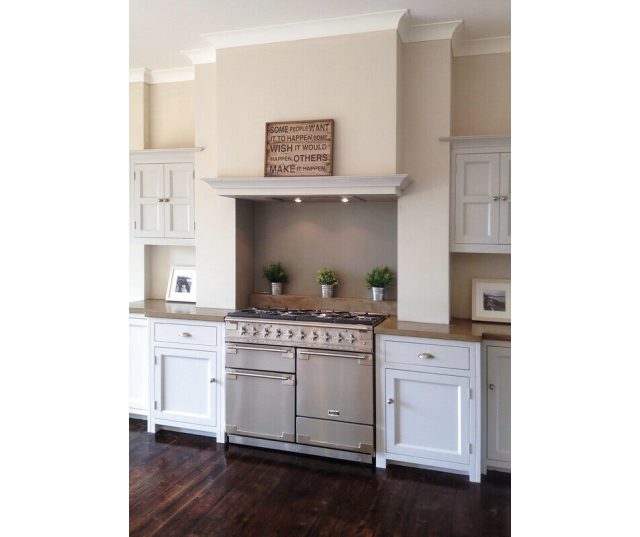 Falcon ELS110DFCA fornuis zwart, inbouwinstallatie onder houten mantel met accessoires