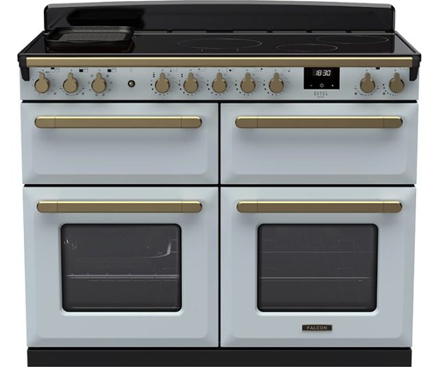 FALCON fornuis Estel Deluxe 110 inductie misty blue messing sudderoven