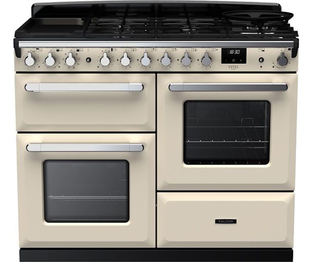 FALCON fornuis Estel Deluxe 110 gas pale cream rijslade