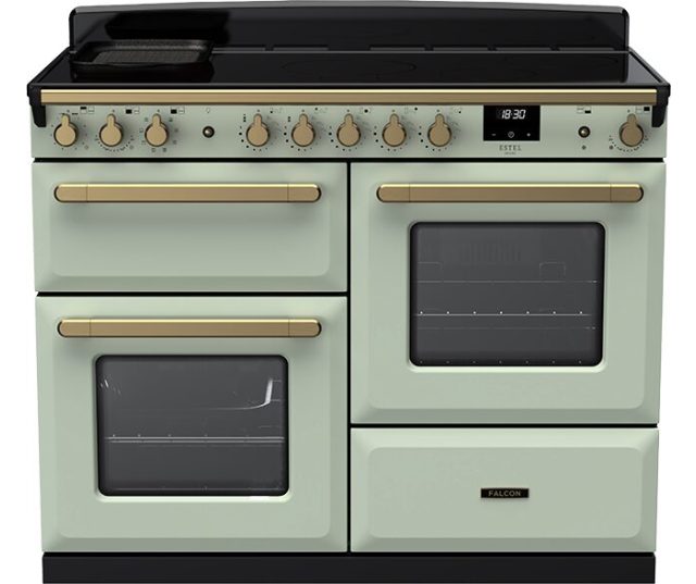FALCON fornuis Estel Deluxe 110 inductie mint messing rijslade