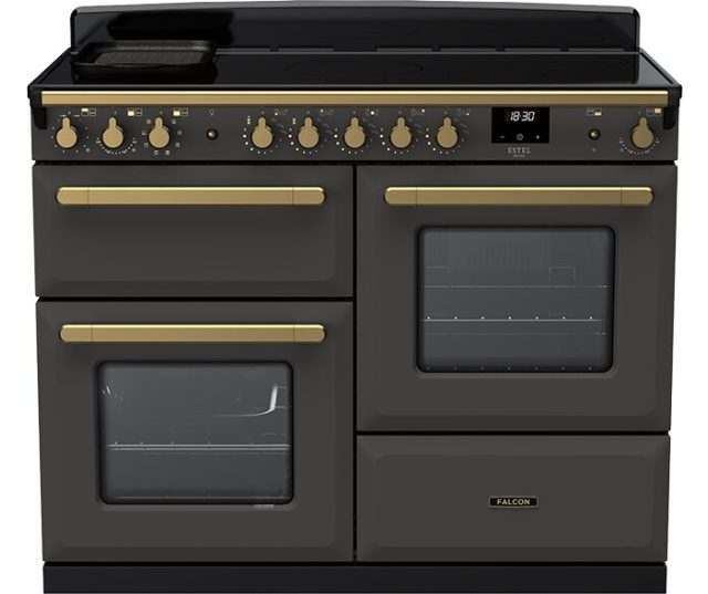 FALCON fornuis Estel Deluxe 110 inductie slate messing rijslade