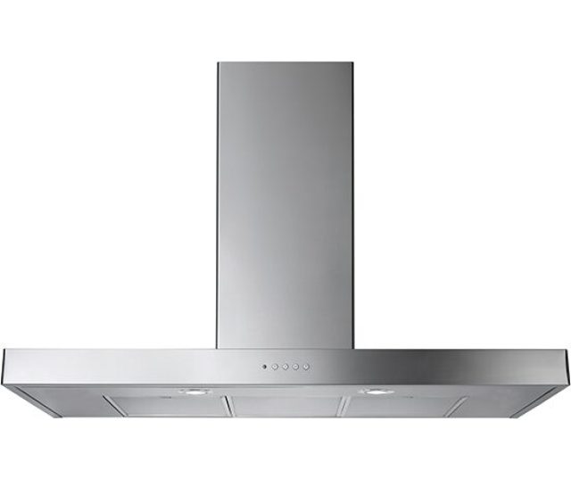 Falcon Flat 110 afzuigkap inox, vooraanzicht met brede zuigmond en bedieningsknoppen