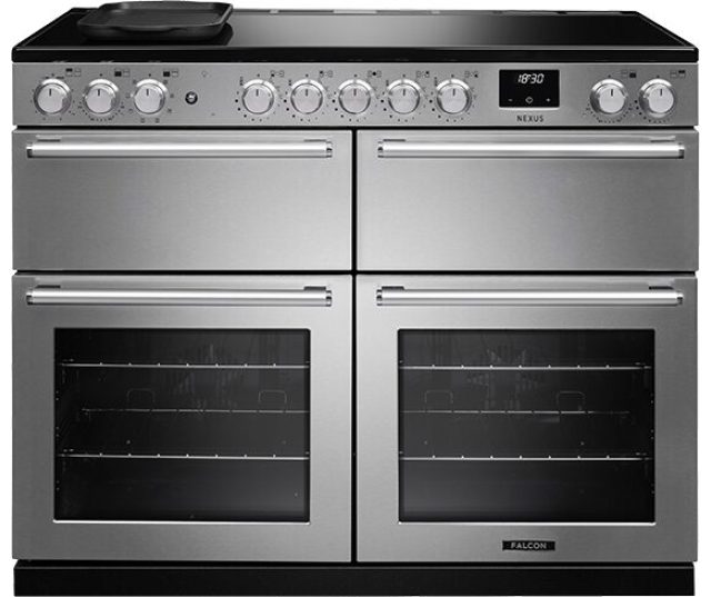 Falcon NEXUS NEXB110EISTST vooraanzicht dubbele oven zilver zwart kookplaat