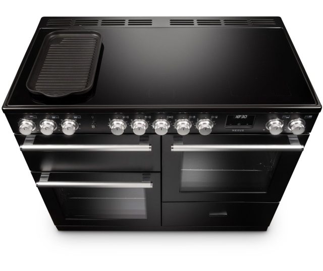 Falcon NEXUS NEXB110EISTST zwart bovenaanzicht geopende grill rooster