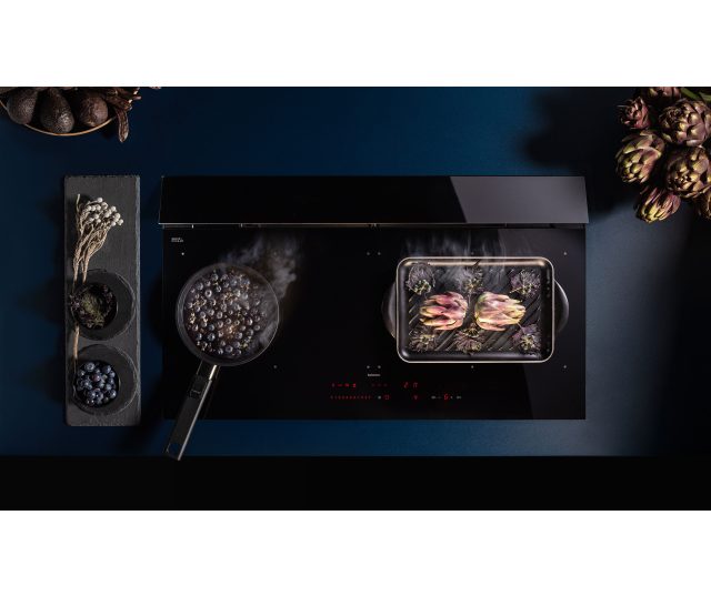 BRERA90 BM Falmec inductie kookplaat met afzuiging - Matzwarte glasplaat