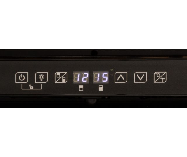 Frilec BERLINWSP1-32-GTE-012 wijnkoelkast bedieningspaneel met digitaal display en temperatuurknoppen