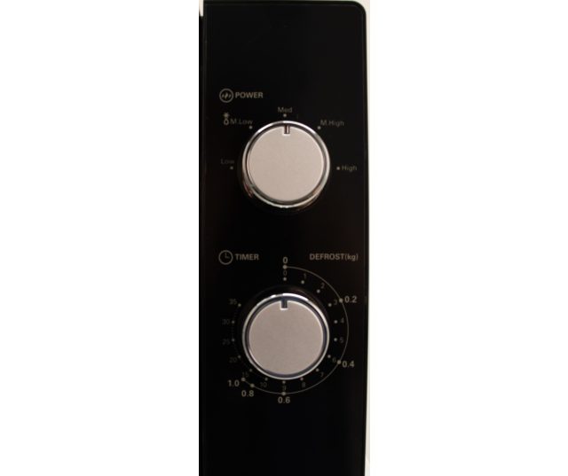 Frilec LMW9820B bedieningspaneel met Power-knop, Timer-knop en Defrost-functie