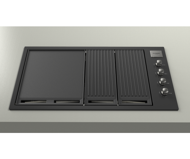 Fulgor milano FOBQ 1000 G MBK inbouw gas barbecue - mat zwart