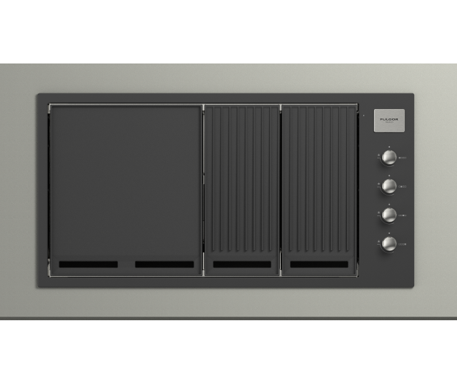 Fulgor milano FOBQ 1000 G MBK inbouw gas barbecue - mat zwart