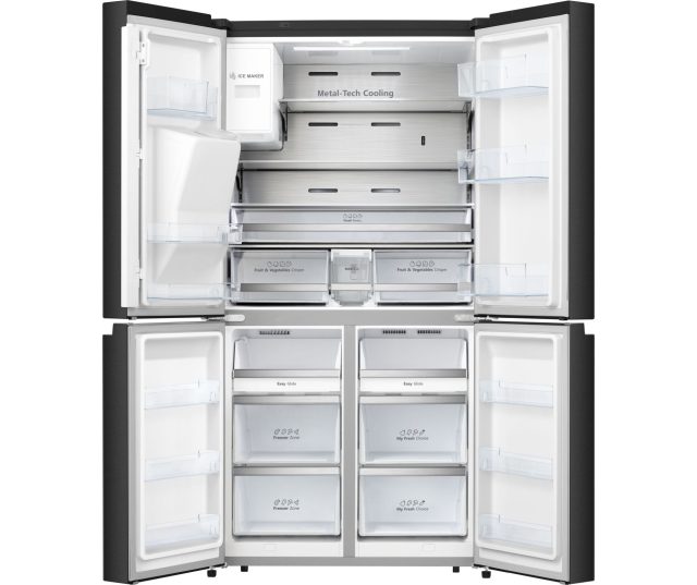 Hisense RQ760N4AFF side-by-side koelkast - 4-deurs - blacksteel-look