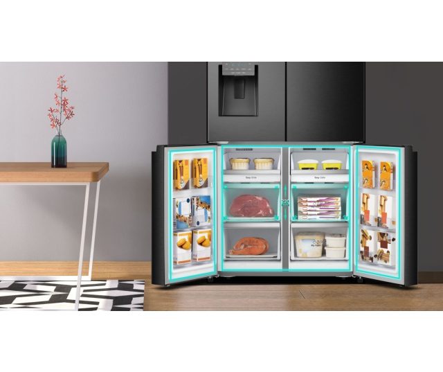 Hisense RQ760N4AFF side-by-side koelkast - 4-deurs - blacksteel-look