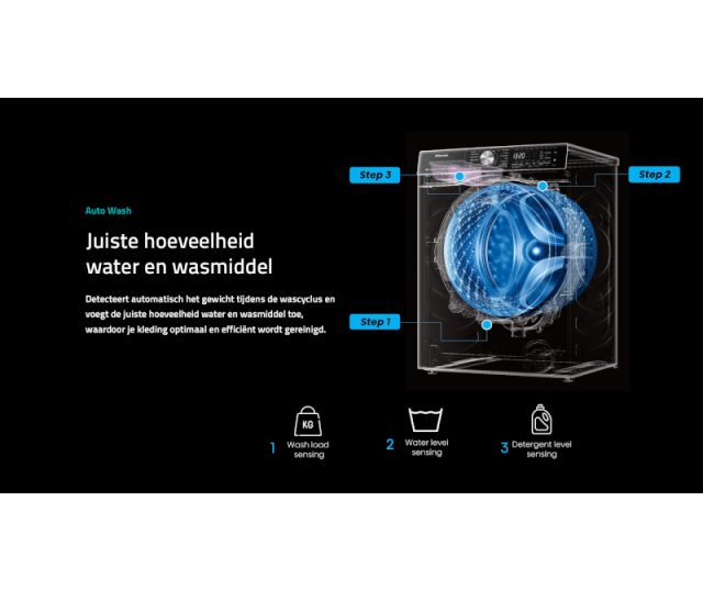Hisense WF5S1045BB zwart wasmachine