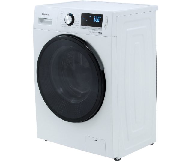 De deur van de WFBL7014V is linksdraaiend. Deze ondiepe wasmachine is slechts 51,5 cm. diep