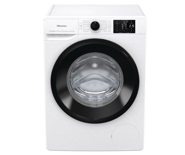 Hisense WFGE801439VMQ wasmachine met 1400 toeren en 8 kg.