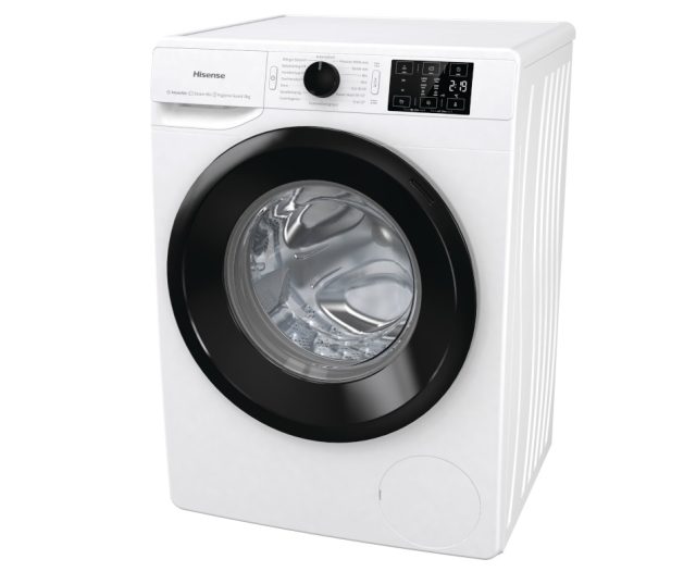 Hisense WFGE801439VMQ wasmachine met 1400 toeren en 8 kg.