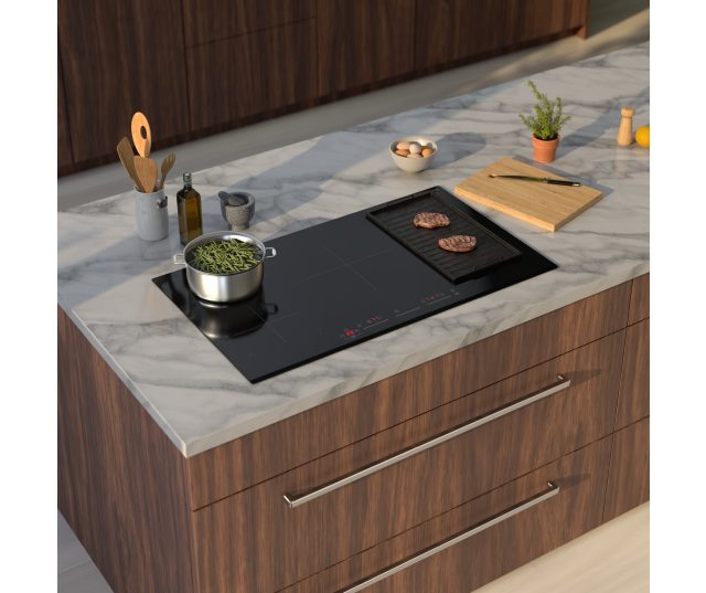 Inventum IKI9035 inbouw inductie kookplaat met bridge functie - 90 cm. breed