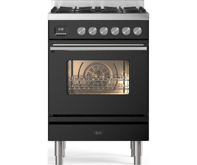 Ilve P06WE3/BK gas fornuis zwart - 60 cm. breed