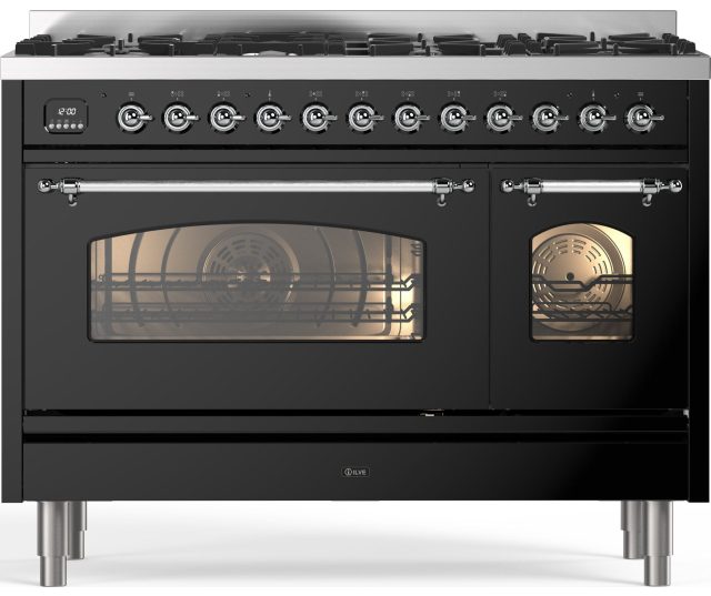 ILVE fornuis glanzend zwart P127NE3/BK