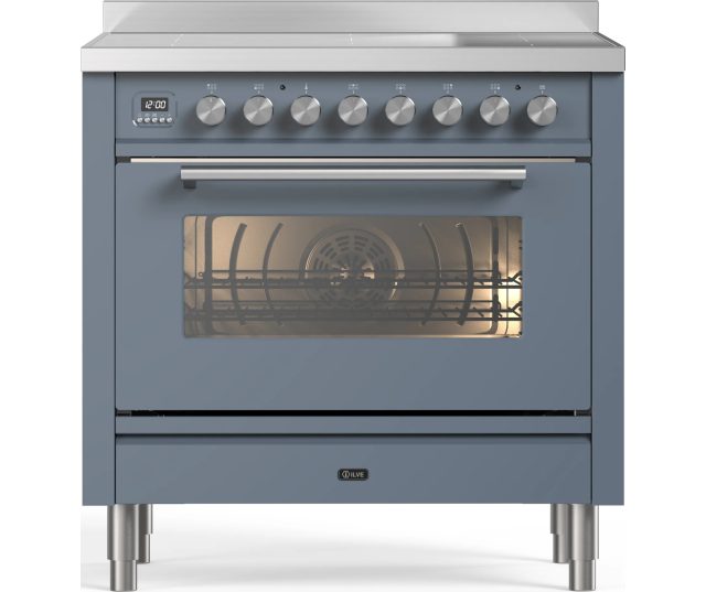 Ilve PI096WE3/BG fornuis inductie blauw-grijs - 90 cm. breed