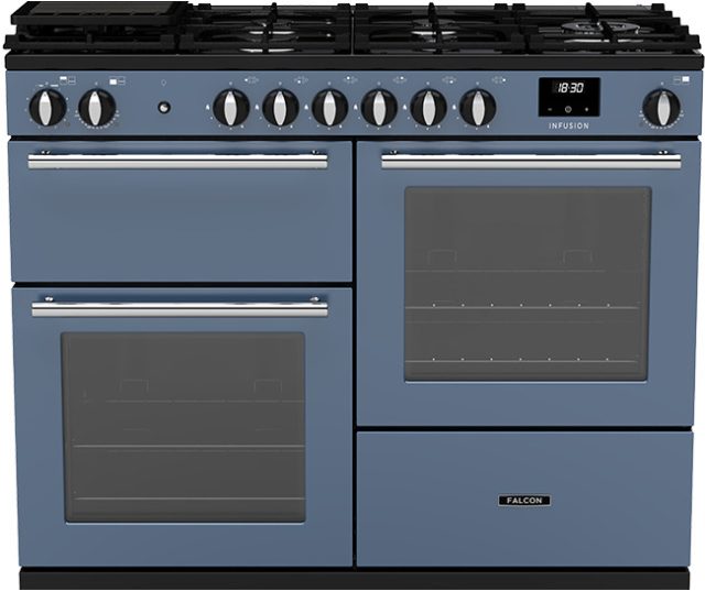 FALCON Infusion 110 cm gas fornuis blauw