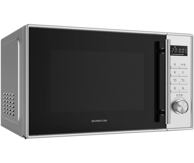 Inventum MN237CS magnetron combi linkerzijkant met ventilatieopeningen en deurkant