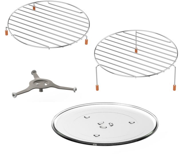 Inventum MN237CS magnetron combi accessoires set met twee roosters, steunarm en draaiplateau
