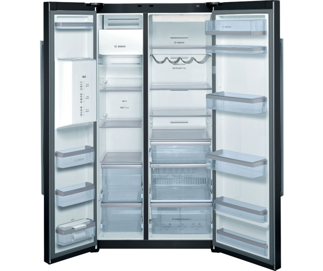 Binnenzijde van de SIEMENS amerikaanse koelkast KA62DS51 zwart