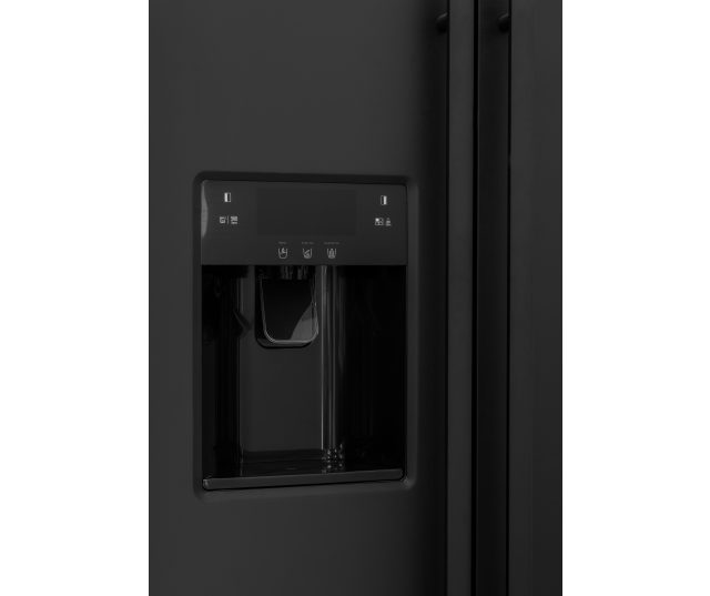 Kitchora SXS513HM 3BM side-by-side koelkast detail dispenser met bedieningspaneel en wateruitgave
