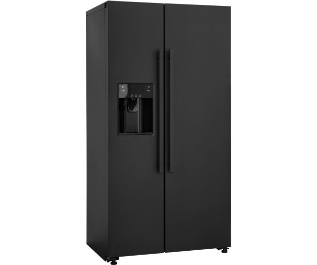 Kitchora SXS513HM 8BM side-by-side koelkast, vooraanzicht met twee deuren en geïntegreerde ijsmaker
