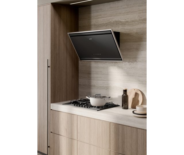 Smeg KV394MB schuine anti-hoofdstoot afzuigkap - zwart