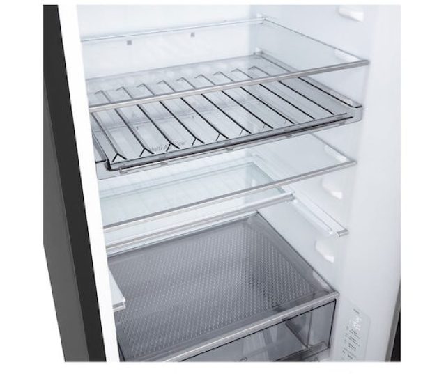 LG GBBS322AEV koelkast interieur schappen en lade detail