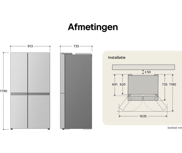 side-by-side koelkast LG GSLC40EPPE - Vrijstaand