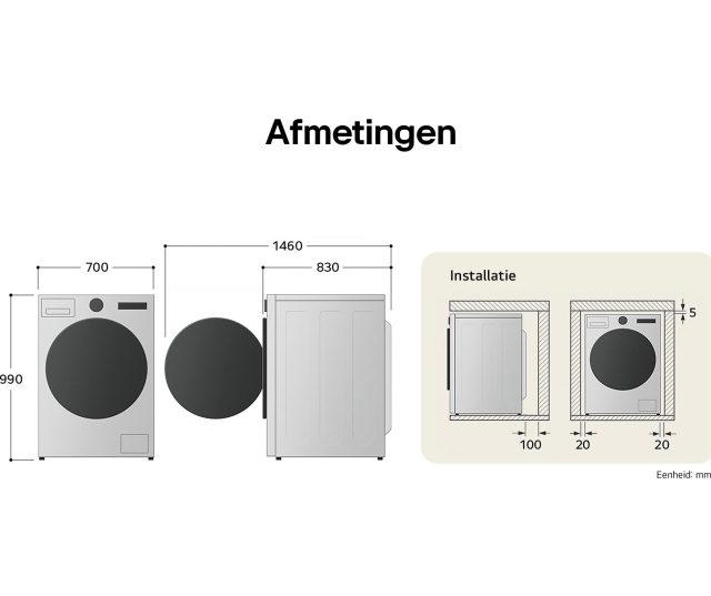 LC0R2N2 wasmachine - 12 kg. of meer