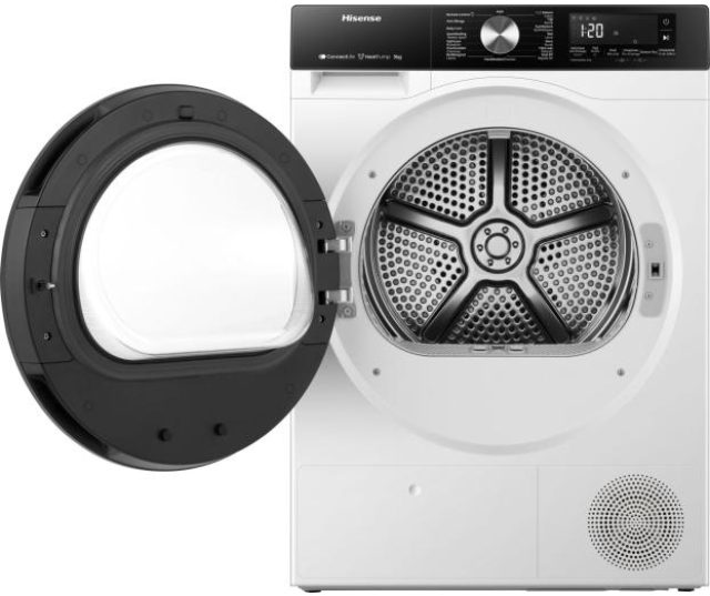 Hisense DH3S902BW3 warmtepomp droger met verwisselbare draairichting deur