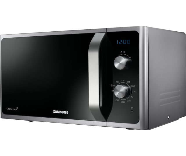 De nieuwe SAMSUNG magnetron met grill uitgevoerd in roestvrijstaal met zwart
