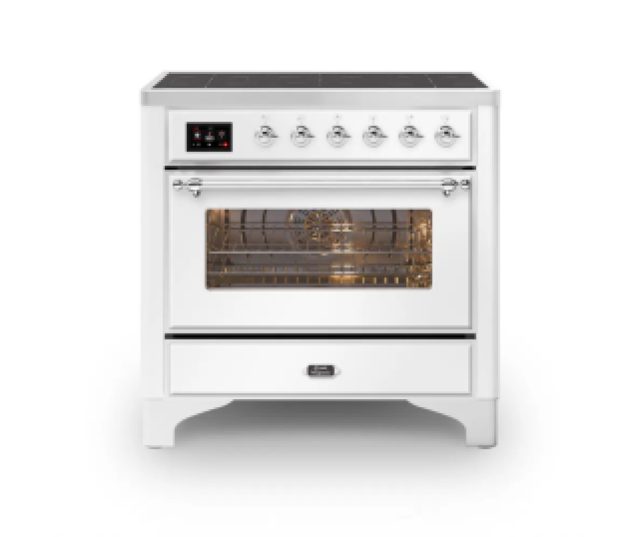 Ilve MI09NE3/WH fornuis inductie wit - 90 cm. breed