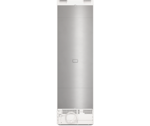 Miele KFN4395CD achterkant met afvoerslang en ventilatieopeningen
