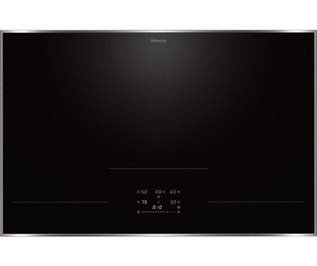 Miele KM 8684 FR inductiekookplaat vooraanzicht met bedieningspaneel en vier kookzones