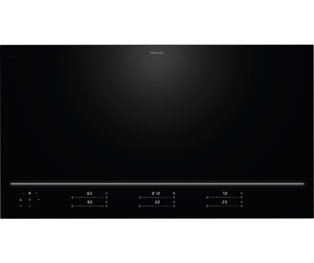 Miele KM 8895 FL inductiekookplaat vooraanzicht met display en bedieningspaneel