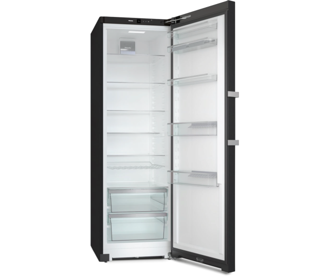 Miele KS4783DD koelkast geopende deur interieur volledig zichtbaar met lege planken en laden