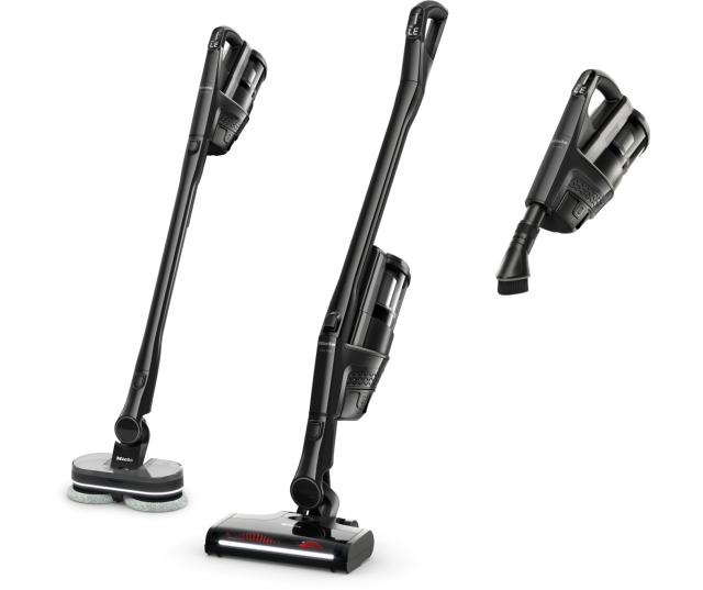 Miele TriflexHX3PlusAqua met natte schoonmaakaccessoires en reinigingsvloeistof