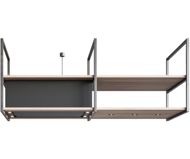 Novy 15009 afzuigkap eiland - Pureline Frame 90 cm Zwart