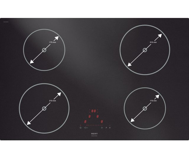 1755-G1 Novy kookplaat - Zwarte glasplaat