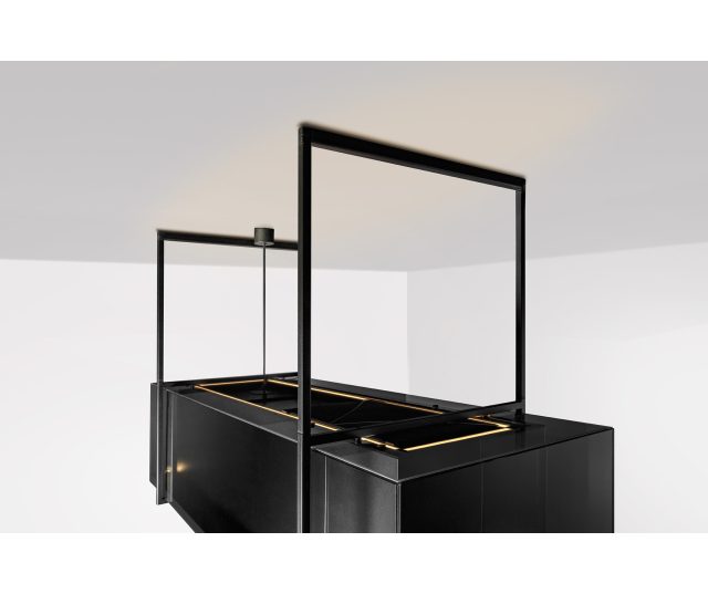 Novy 7540 - Phantom Frame 130 cm Zwart - eiland afzuigkap