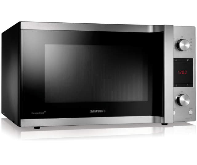 De Samsung MC547TDRCSR heeft een uitschakelbaar glazen draaiplateau
