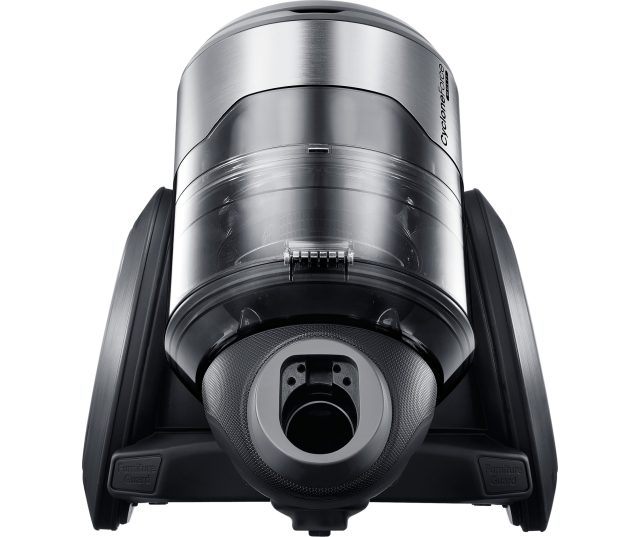 De Samsung VC20F70HUCC stofzuiger is door zn twee grote wielen extra wendbaar