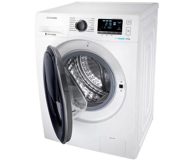 De Samsung WW80K6404QW beschikt over een koolborstelloze motor en is natuurlijk voorzien van EcoBubble