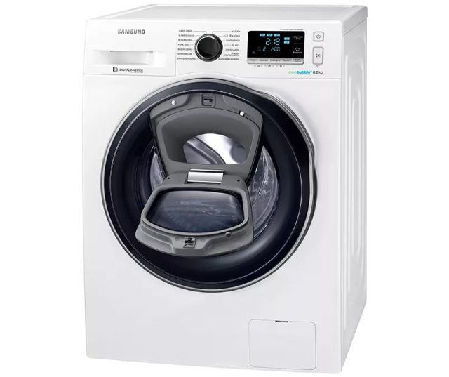Praktisch verder bij de Samsung WW80K6404QW Addwash is de eenvoudige en overzichtelijke bediening